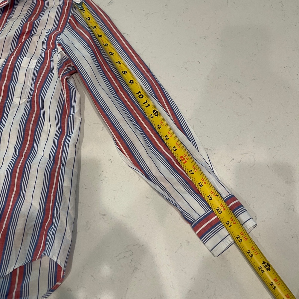 Anthropologie Blouse S GRAYSON Jasmine HERO Buttondown Stripe Cotton 01 - Picture 9 of 11